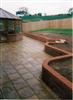 Rear patio and retaining wall